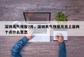 深圳天气预报7月，深圳天气预报月亮上面两个点什么意思