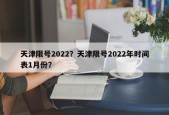 天津限号2022？天津限号2022年时间表1月份？